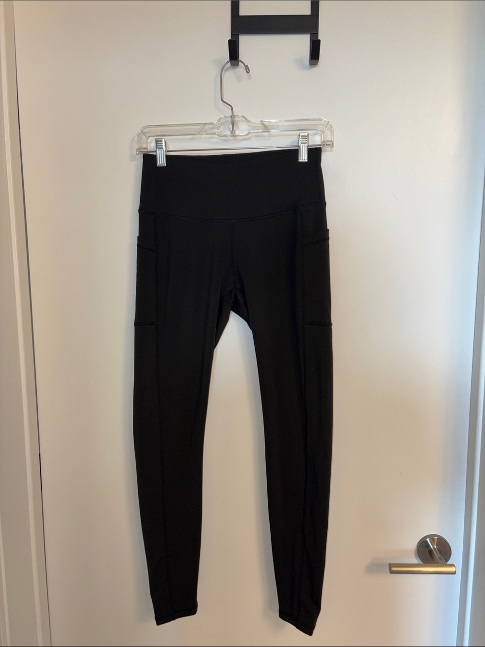 Amazon Black High-Rise Leggings with Side Pockets